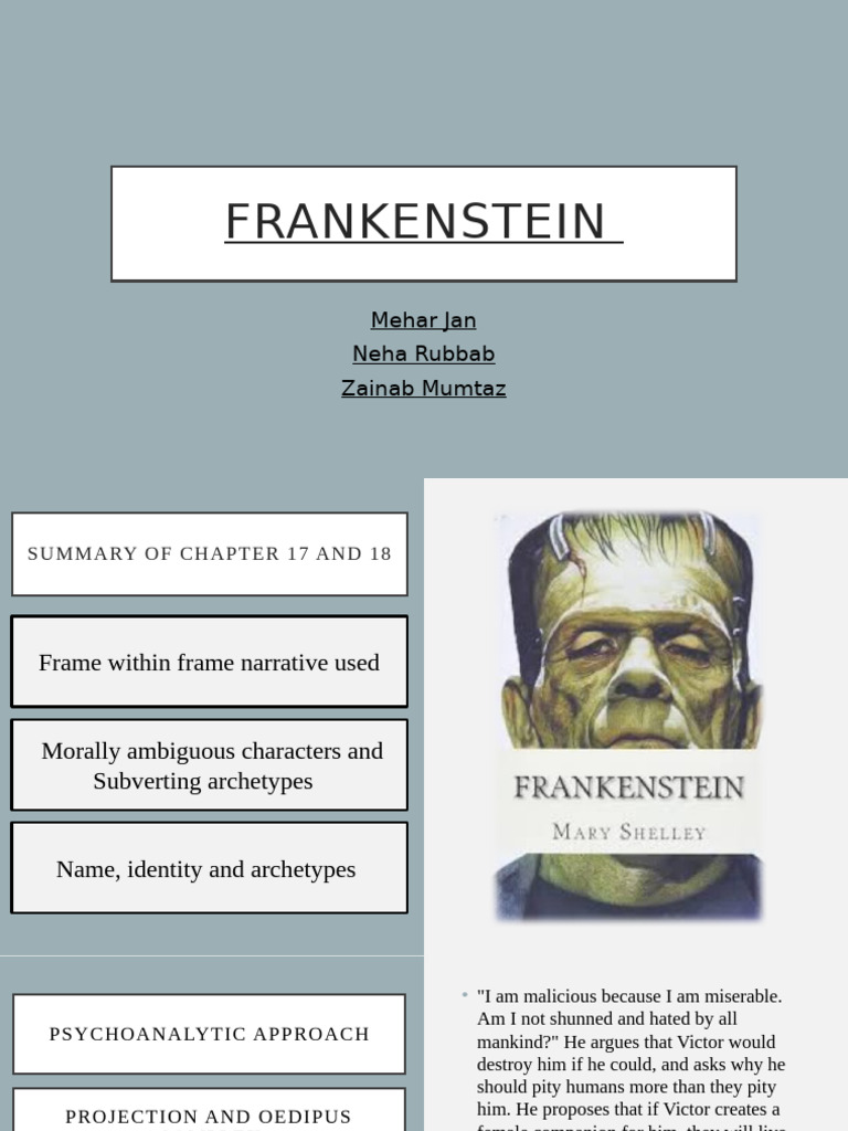 Malice and Misery in Frankenstein PDF Shadow (Psychology) Psychology