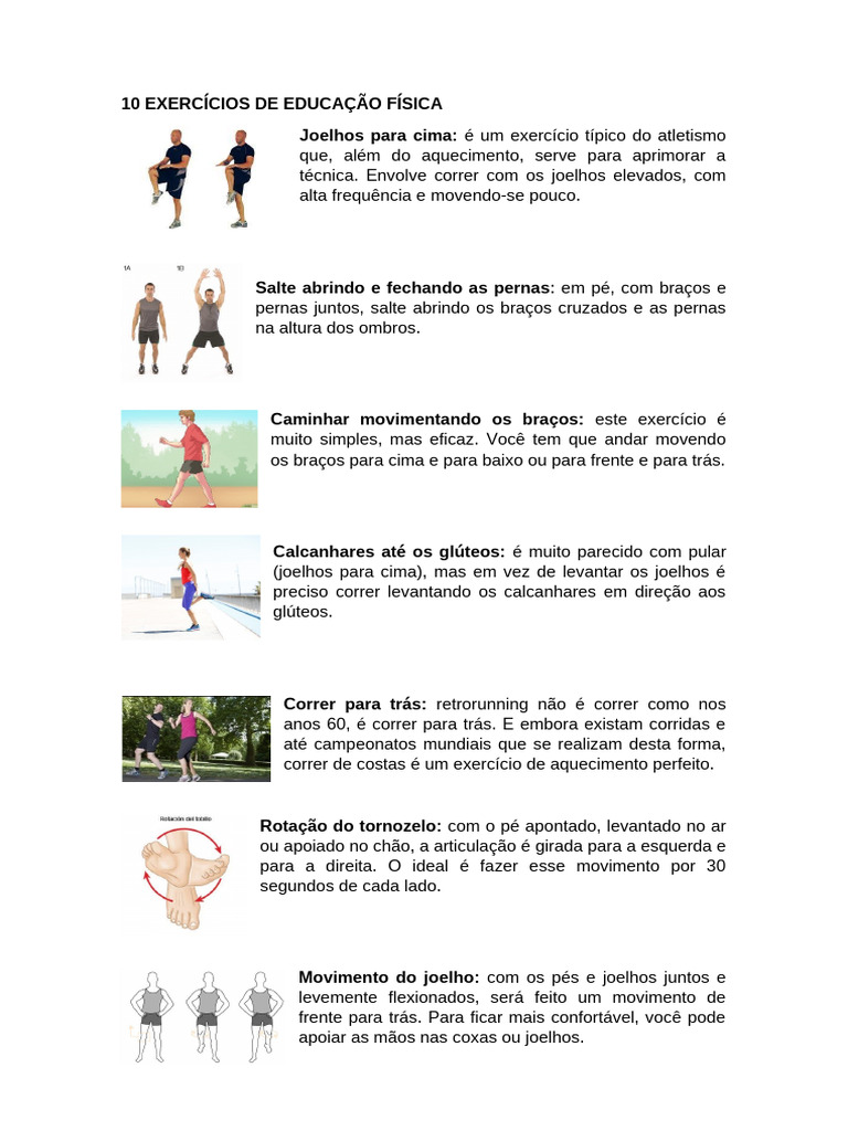 10 Exercícios de Educação Física | PDF