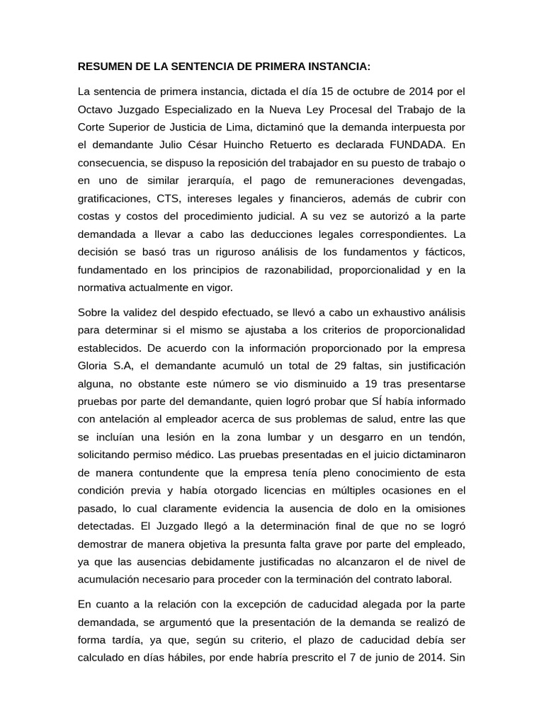 Nulidad de despido por represalias sindicales | PDF | Sindicato