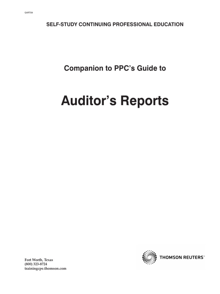 GART09 | PDF | Auditor's Report | Audit