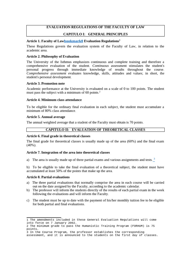 Faculty of Law Evaluation Regulations | PDF | Educational Assessment ...