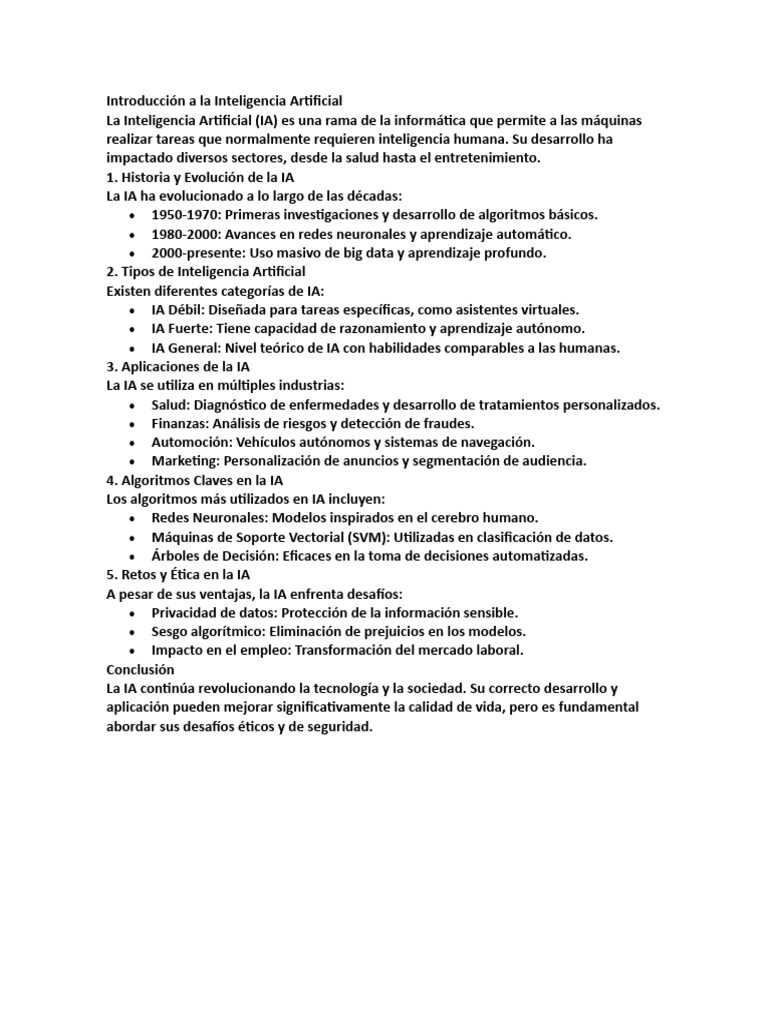 Introducción A La Inteligencia Artificial | PDF