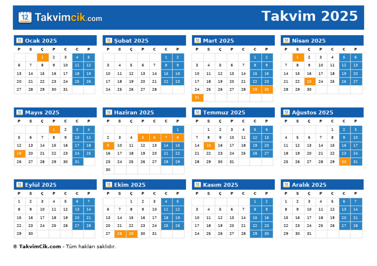 Takvim 2025 | PDF