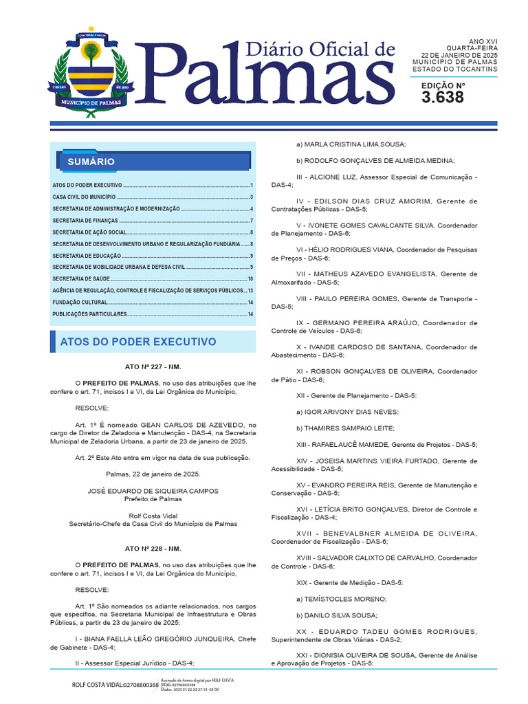 Sumário: Atos Do Poder Executivo | PDF | Governo