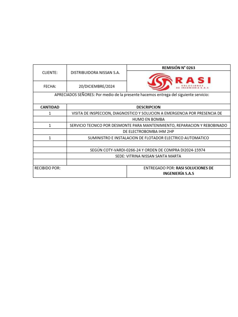 Rem 0263 R-480053 Motobomba Nissan Santa Marta | PDF