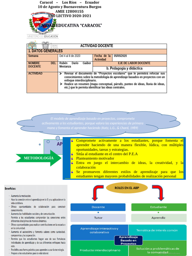 Actividad docente 2 05 05 2021 pdf maestros aprendizaje en base a