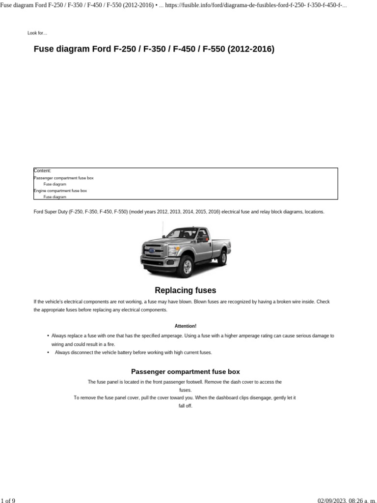 2015 ford f550 cigarette lighter fuse Box Location & Diagrams: F-550 2013 / 2014 / / 2016 Owner's Manual Ford F-Series Fuse Diagrams (2012-2016)