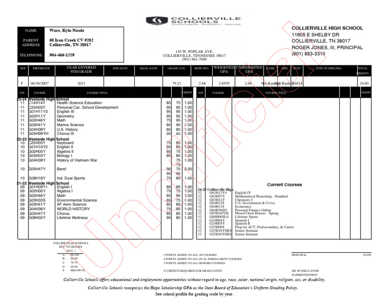 Updated Senior Transcripts (10) Copy (Dragged) 93 | PDF