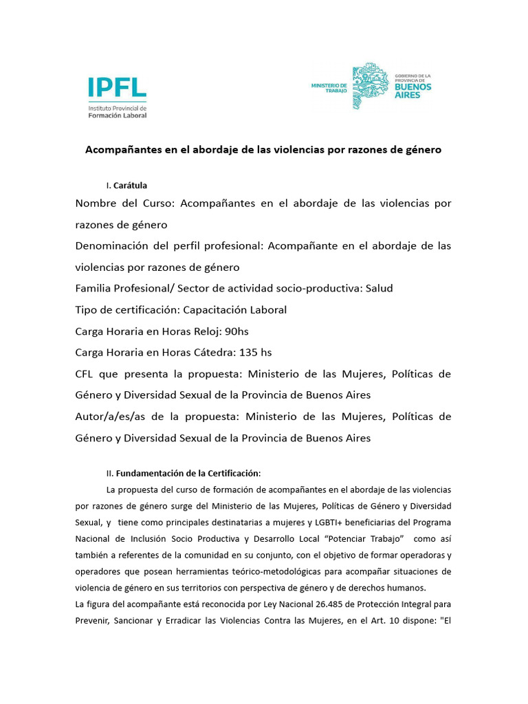 Acompanantes en El Abordaje de Las Violencias Por Razones de Genero ...