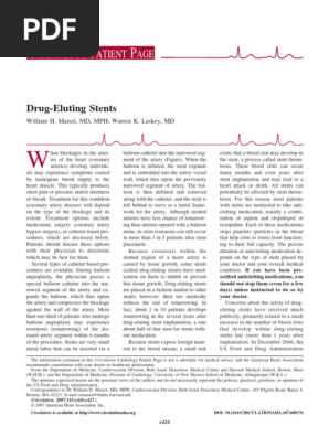 Drug Eluting Stent | PDF | Stent | Medical Specialties