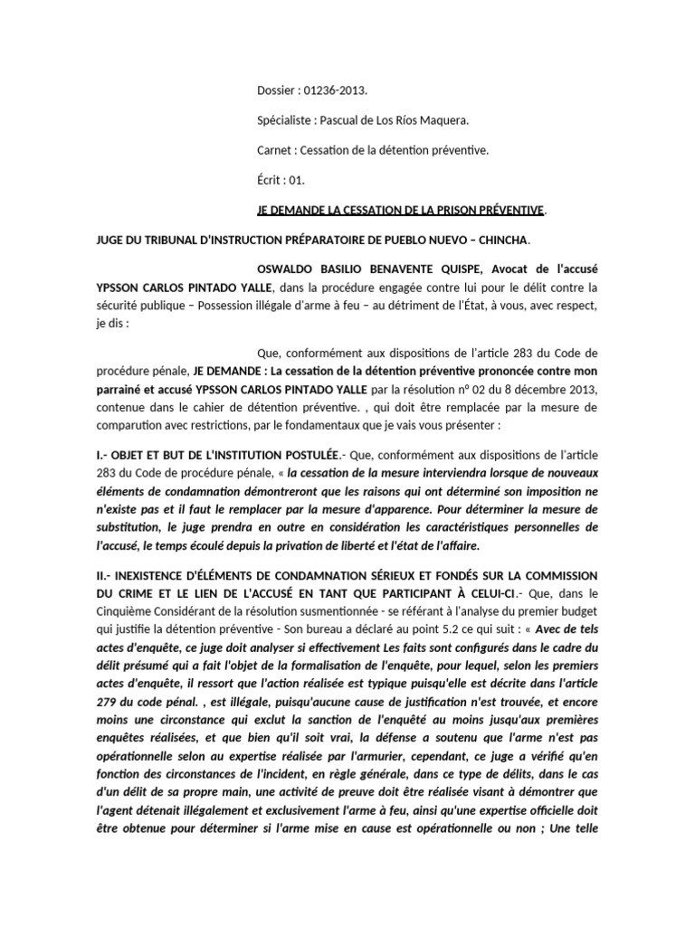 Cessation de la détention préventive | PDF | Sécurité | Crimes