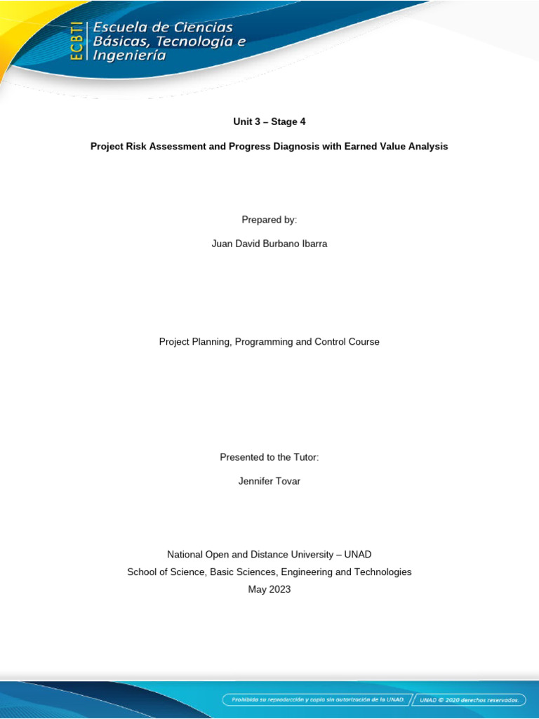 Annex 5 - Project Risk Assessment and Progress Diagnosis With Earned ...
