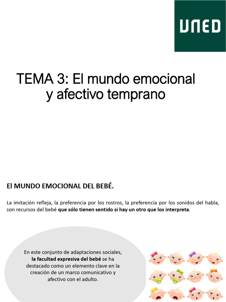 Desarrollo Tema 3 | PDF | Teoría de apego | Las emociones