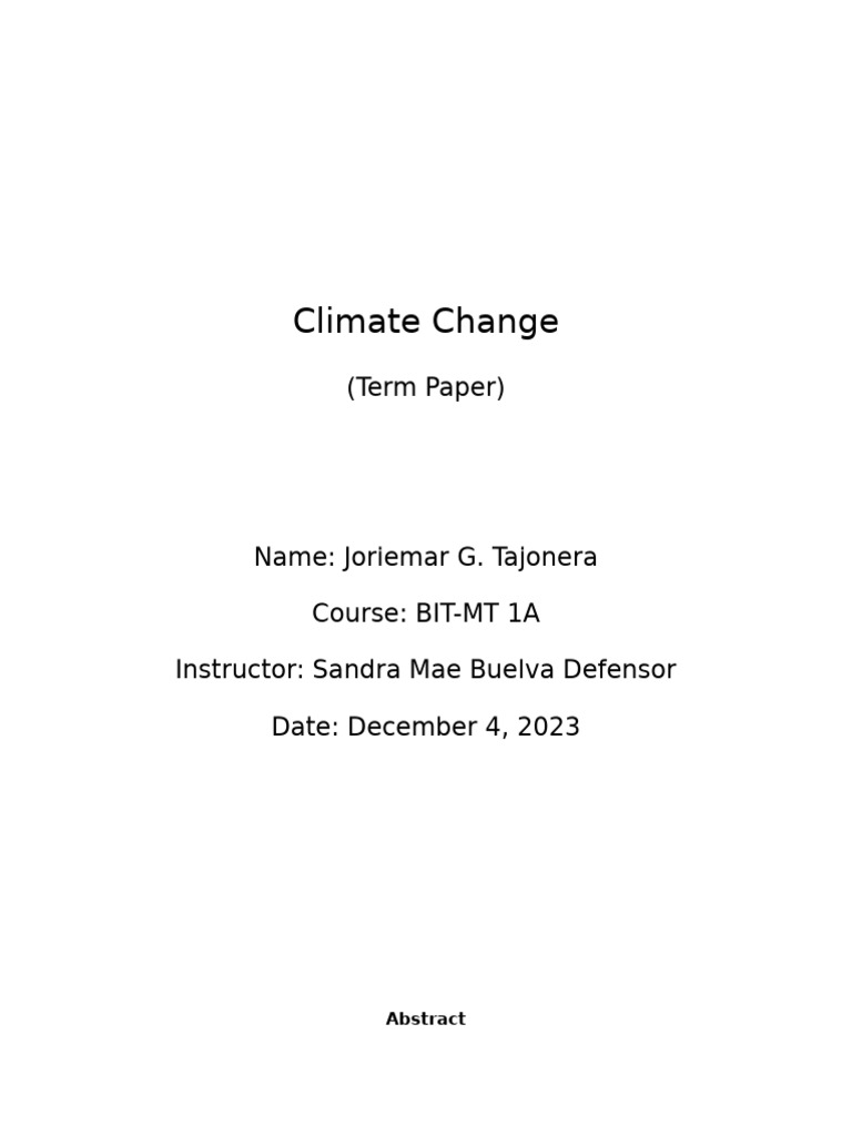 Climate Change Pdf Climate Change Resource Depletion