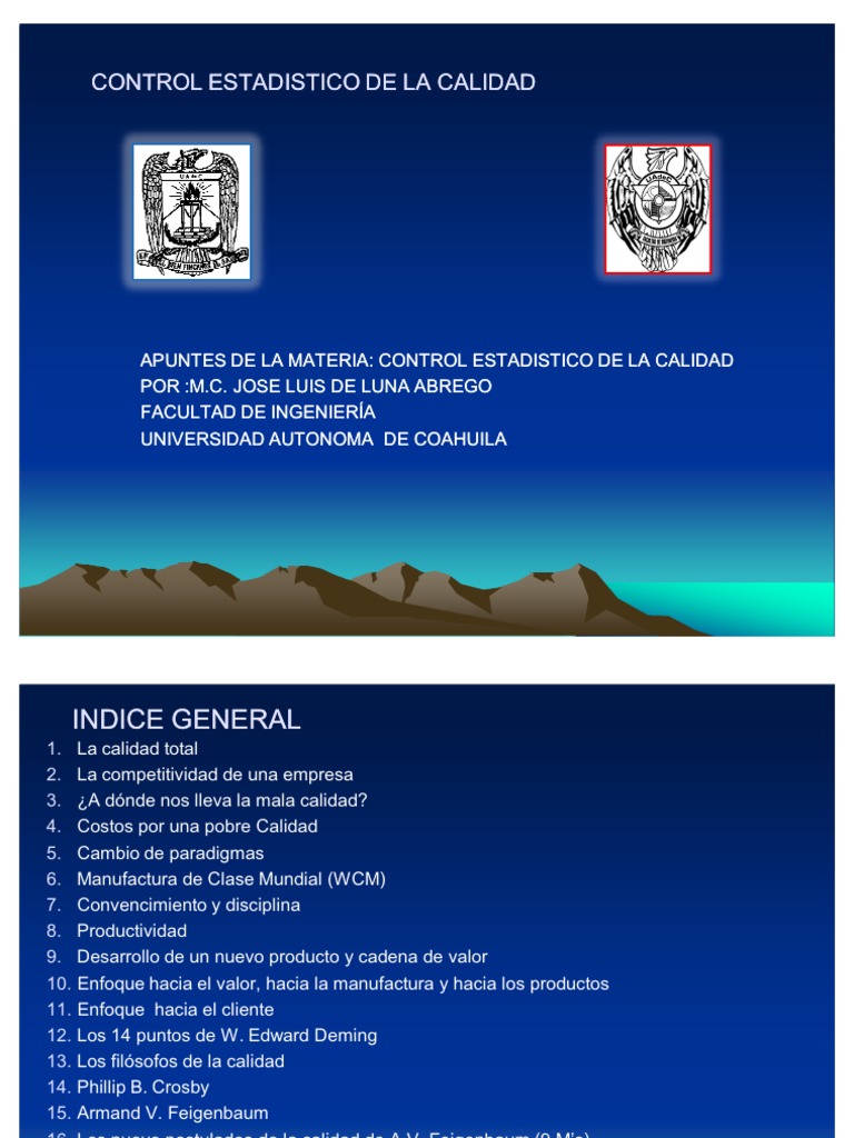 Control Estadistico de La Calidad | PDF | Calidad (comercial) | Lean ...