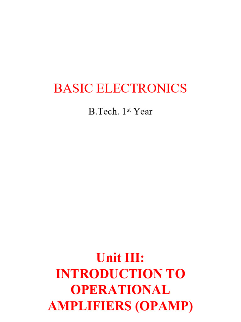 Unit III Opamp | PDF | Operational Amplifier | Amplifier
