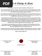 Deed of Change of Name