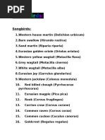 Bto Bird Species Codes | PDF