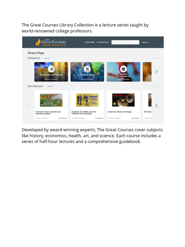 Explore The Great Courses Collection | PDF
