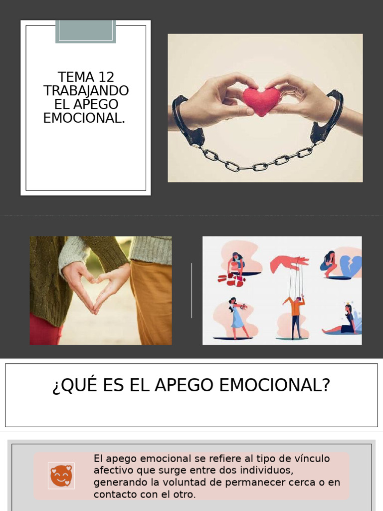 Tema 12 Trabajando El Apego Emocional | PDF | Teoría de apego | Las ...
