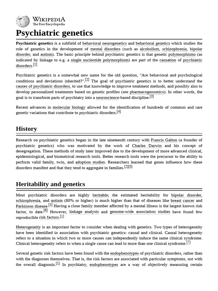 Understanding Psychiatric Genetics | PDF | Genetics | Mental Health