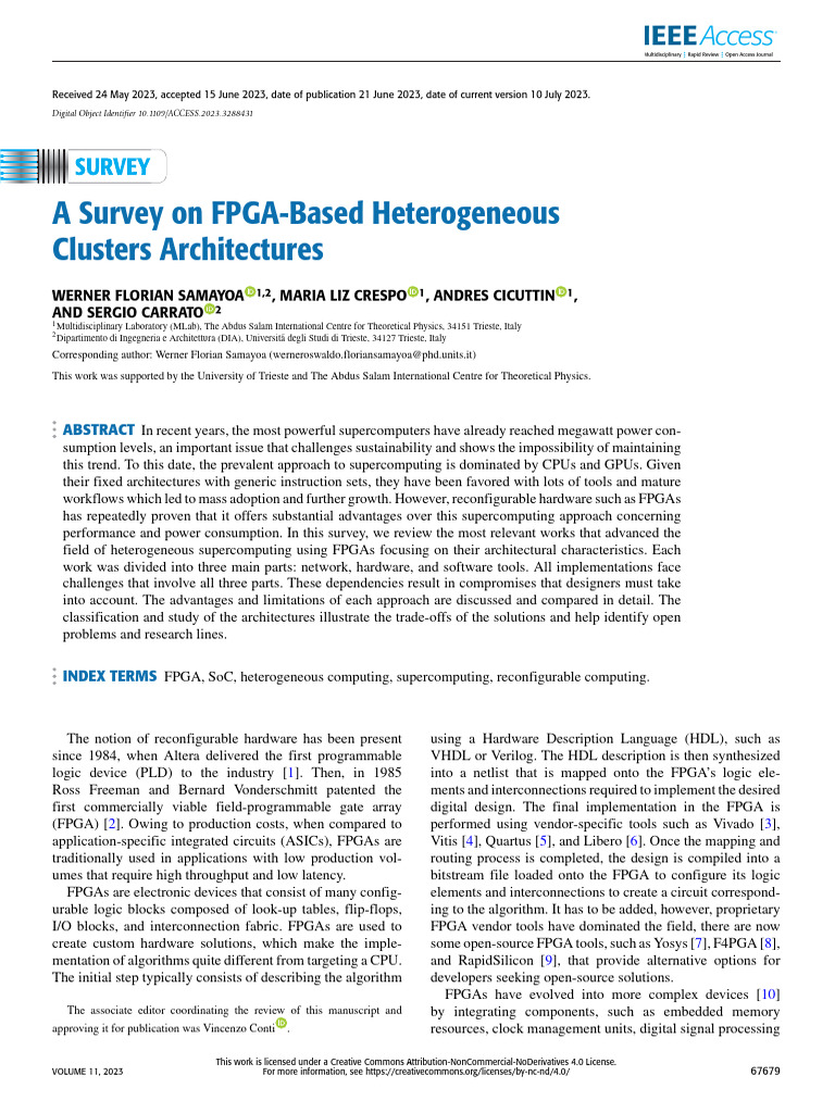 A Survey On FPGA-Based Heterogeneous Clusters Architectures | PDF ...