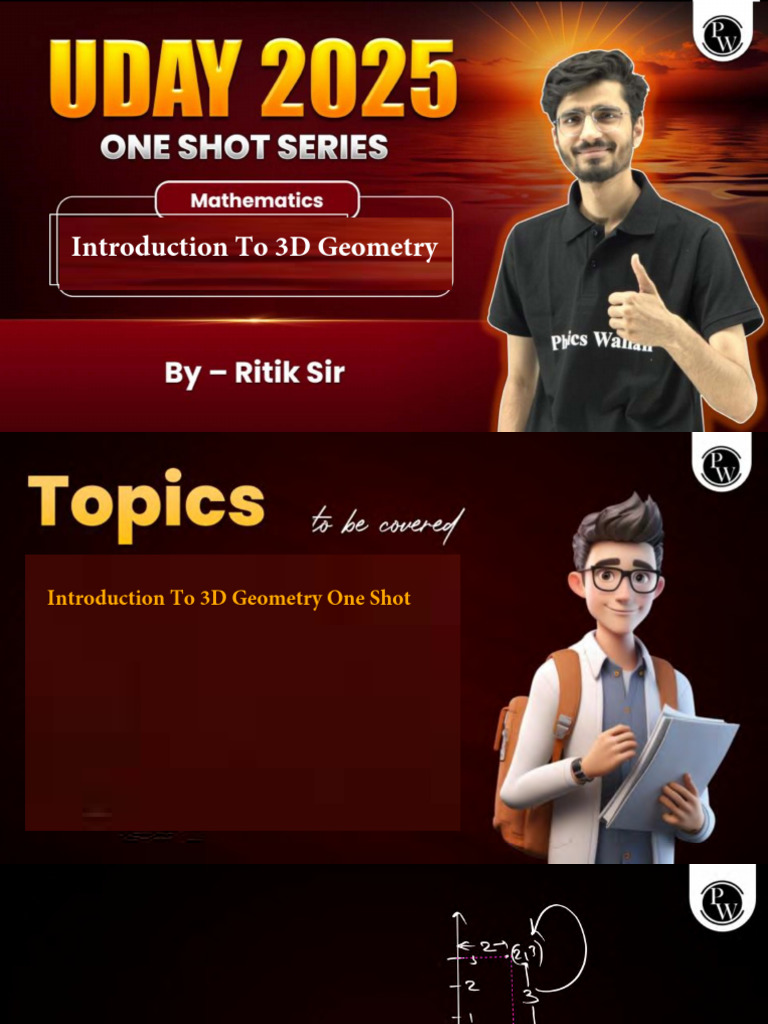 Introduction To 3D Geometry - Class Notes - Uday Titans | PDF