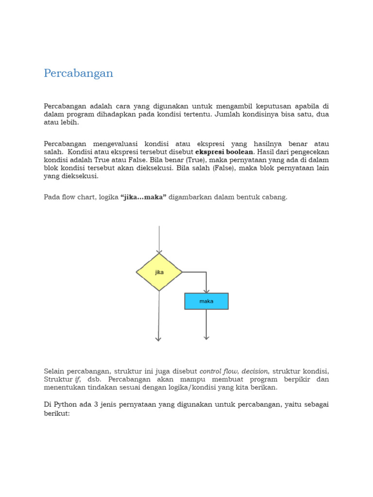 Struktur Percabangan dalam Python | PDF