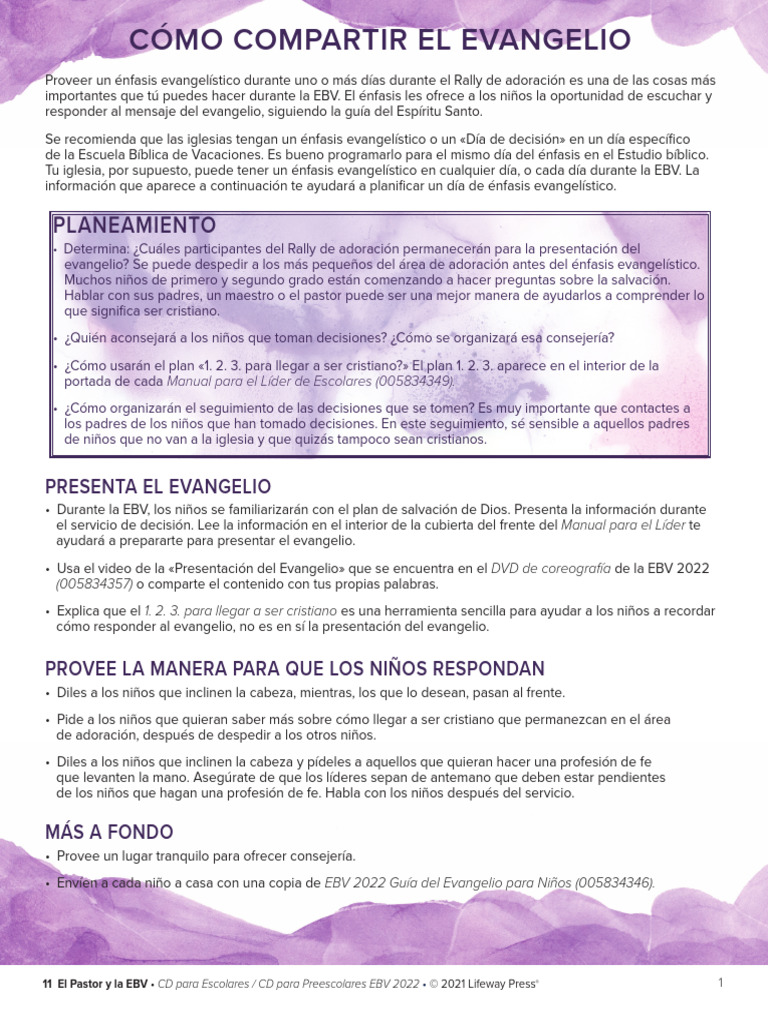 11 El Pastor y La EBV - 2022 1 | PDF | Dios | Jesús