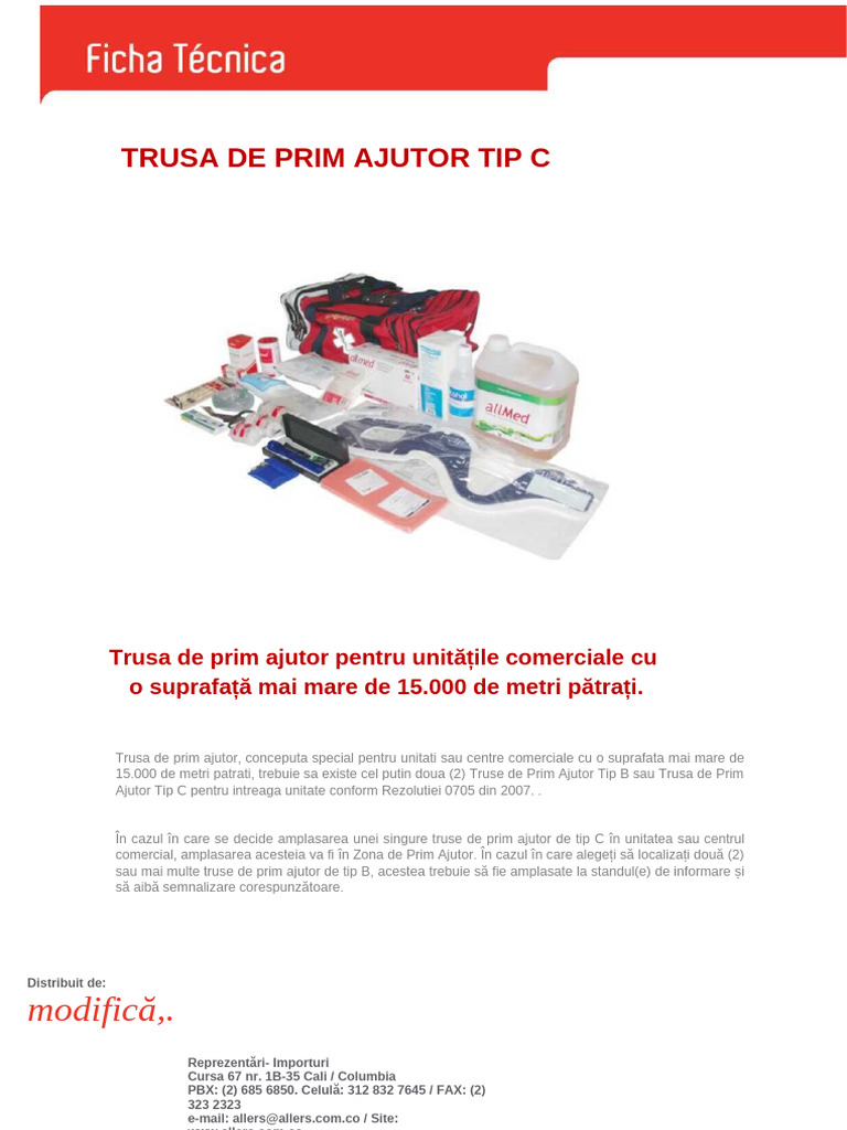 Kit de Prim Ajutor Tip C | PDF