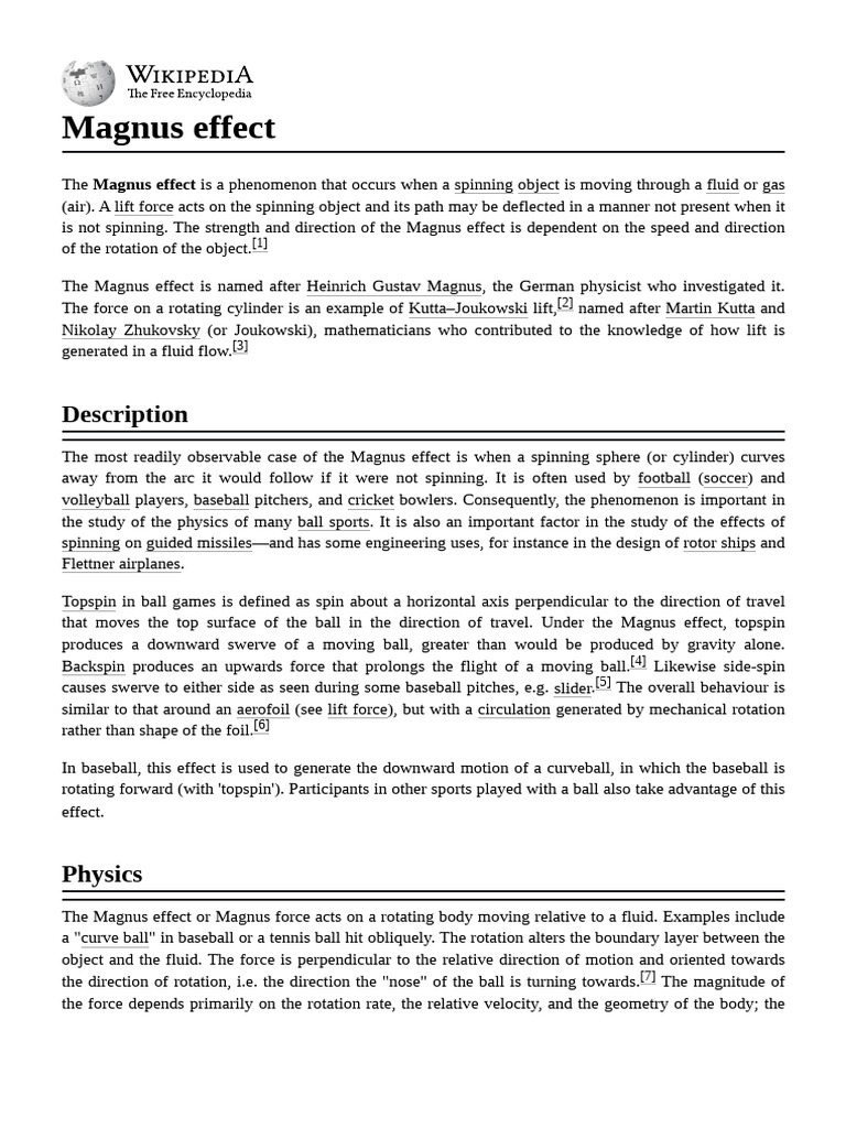 Understanding the Magnus Effect | PDF | Lift (Force) | Physical Phenomena