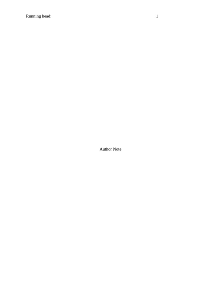 (Shortened Title Up To 50 Characters) : Running Head: 1 | PDF ...
