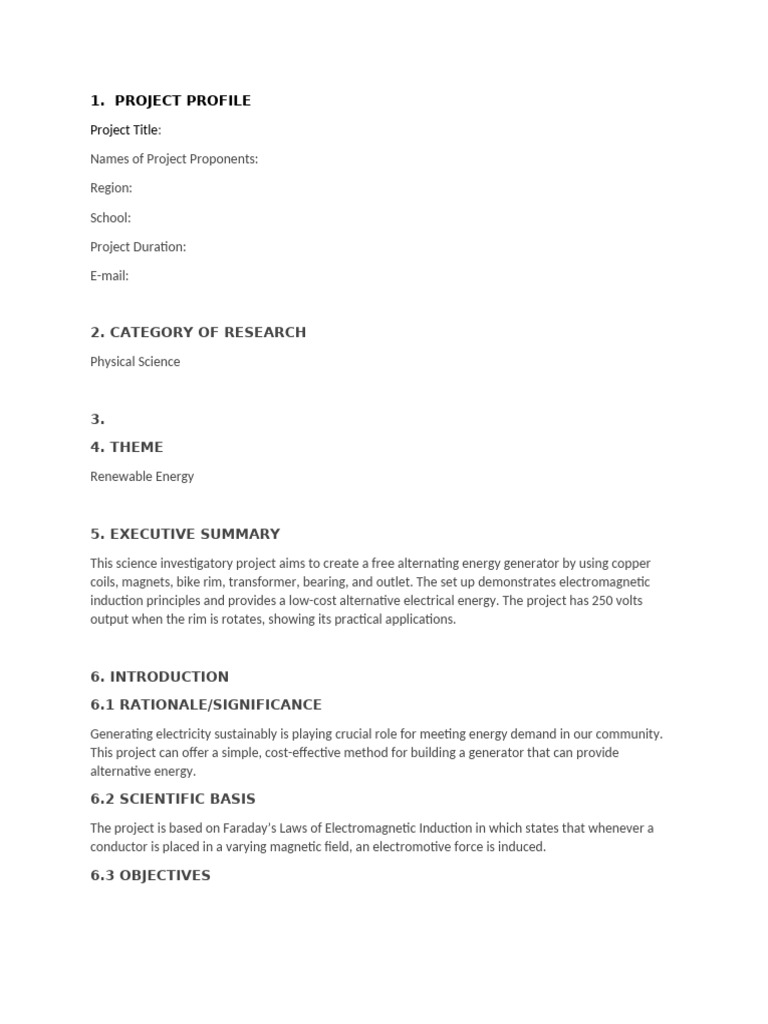 Free Alternating Energy Generator Project | PDF