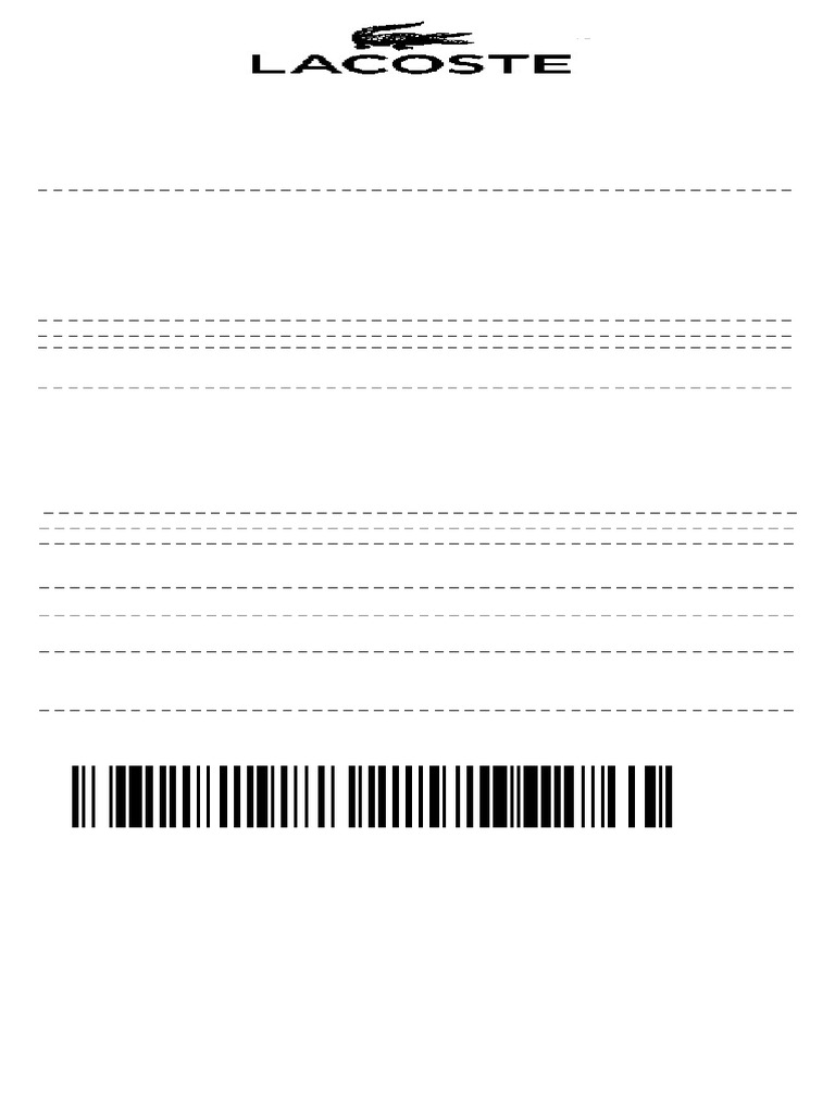 Lacoste San Diego Receipt & Return Policy | PDF