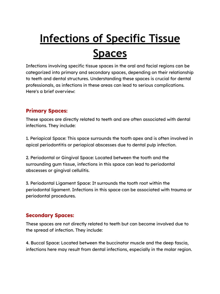 Oral and Facial Space Infections Guide | PDF | Dental Anatomy ...