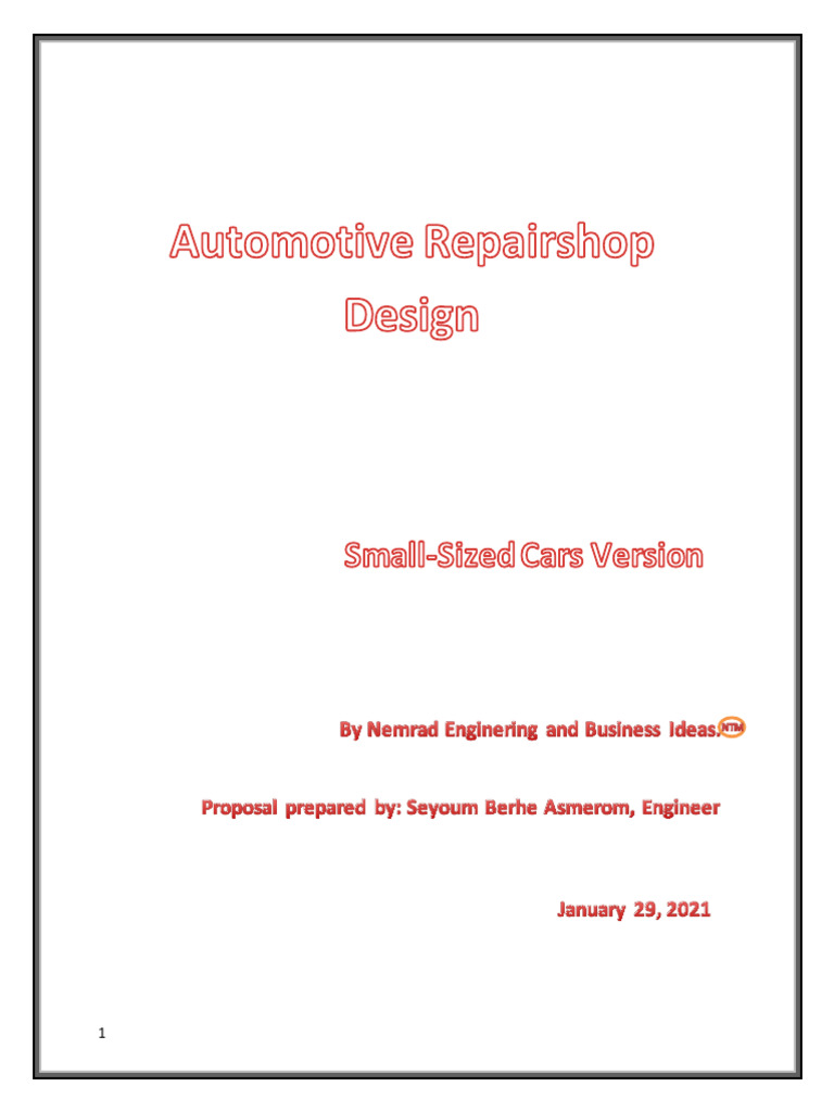 Automotive Workshop Design Fifth Draft | PDF