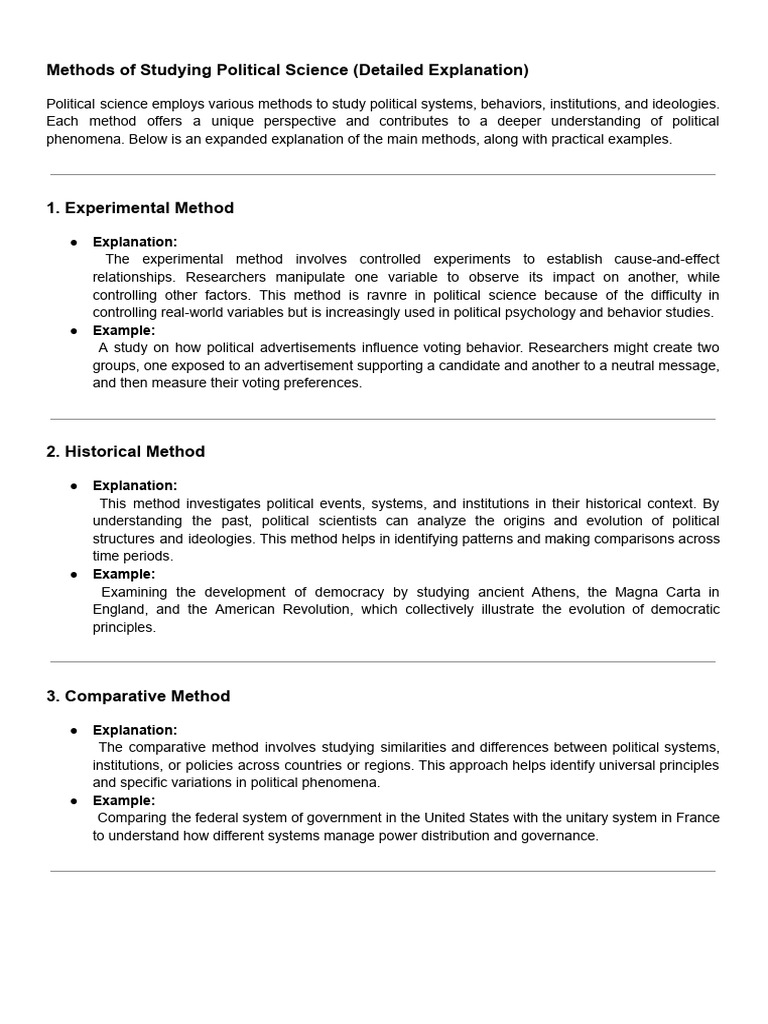 Political Science Study Methods Explained | PDF | Sovereignty | Social ...