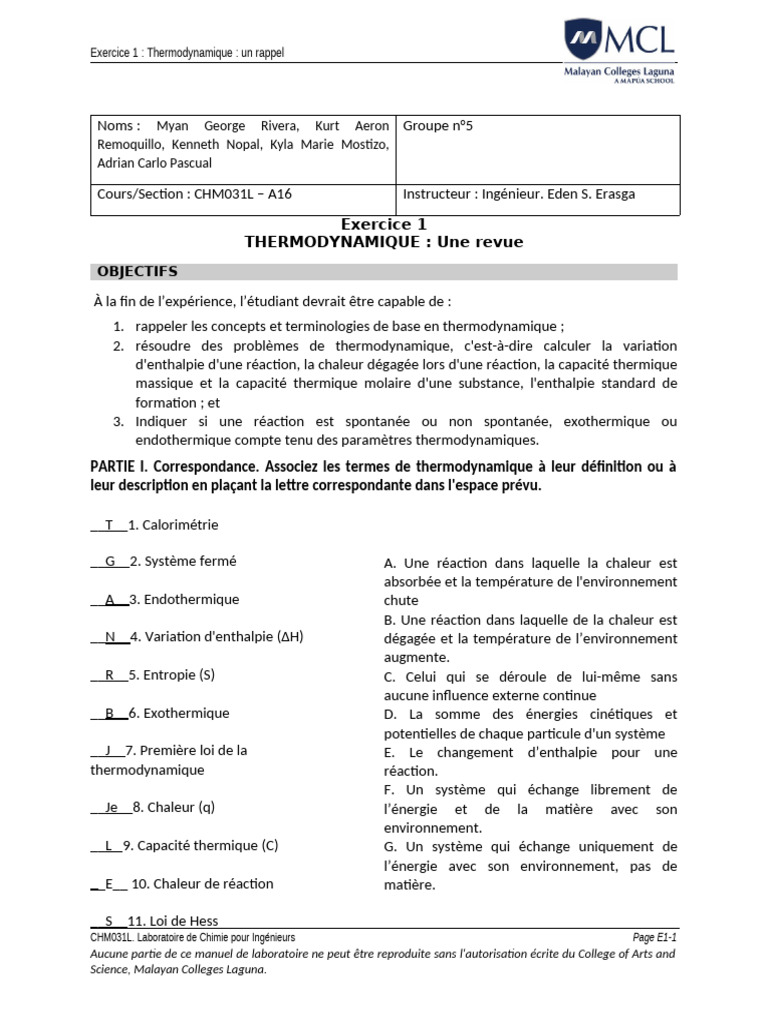 Concepts de base en thermodynamique | PDF | Chaleur | Enthalpie