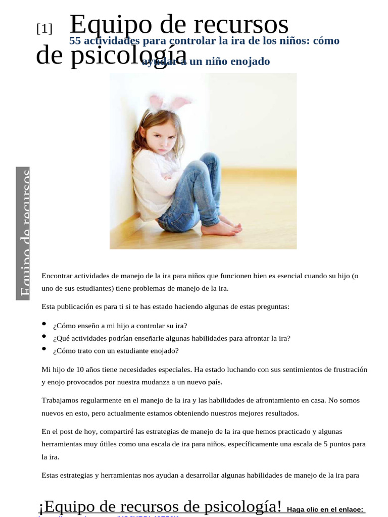 Actividades para controlar la ira infantil | PDF | Ira | Las emociones