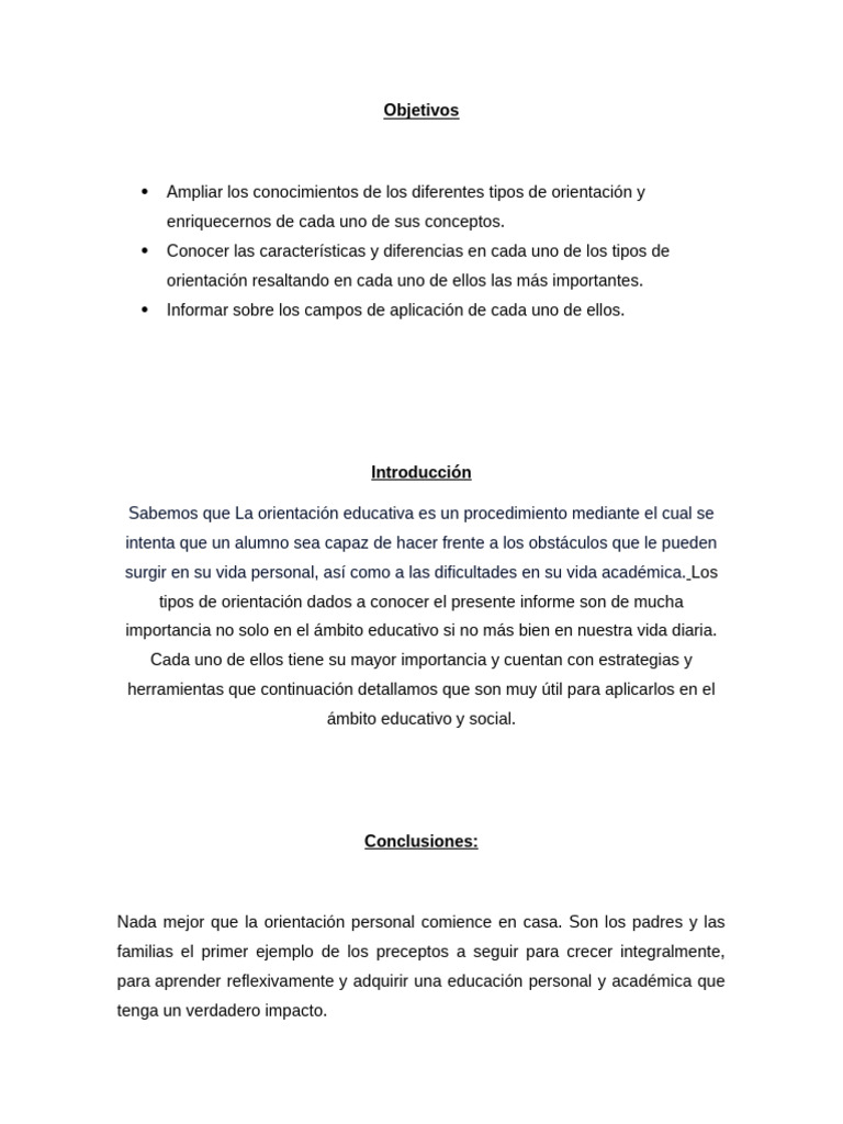 Tipos de Orientación Educativa y su Impacto | PDF