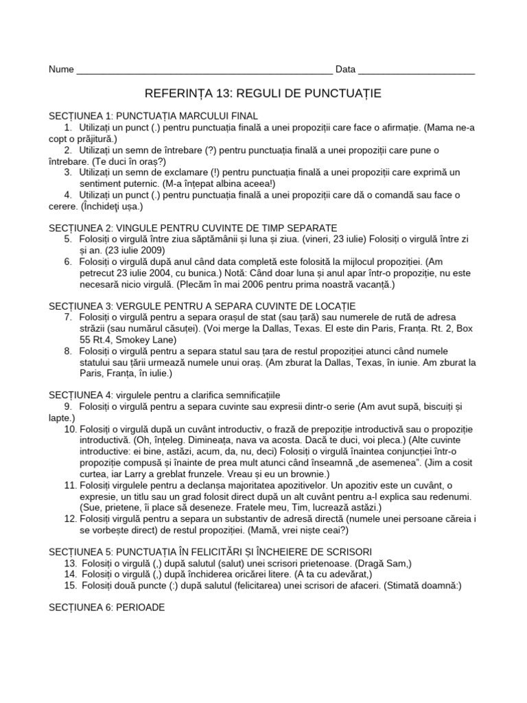Reguli de Punctuație Shurley English | PDF