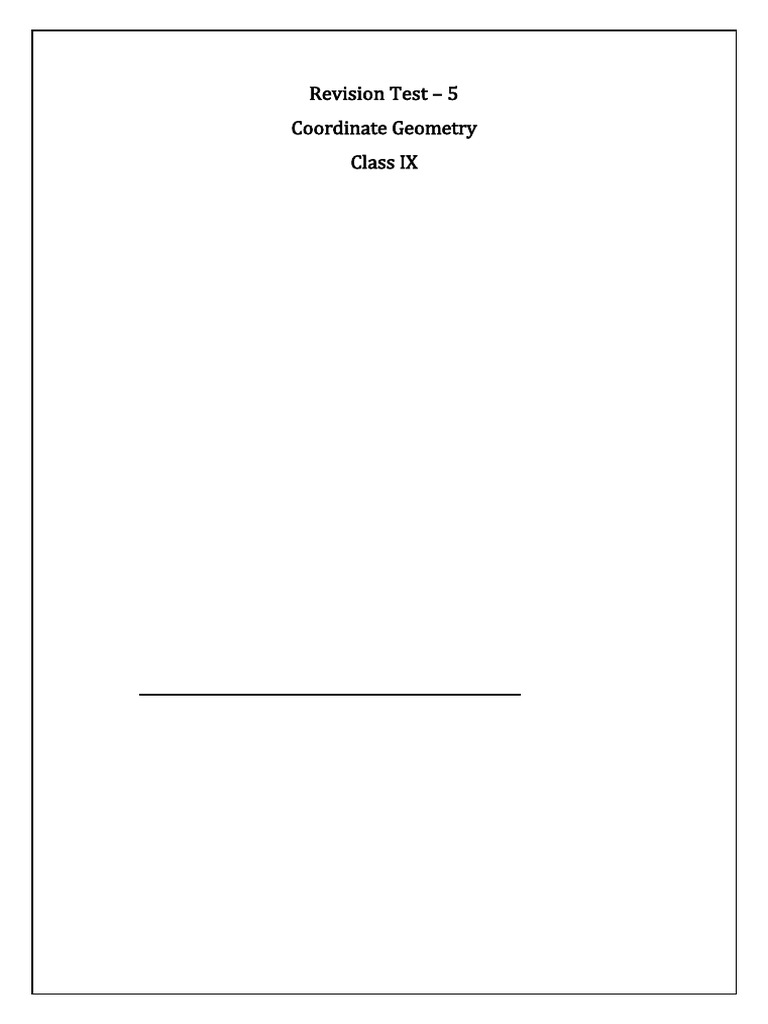 Coordinate Geometry Test Class Ix Pdf