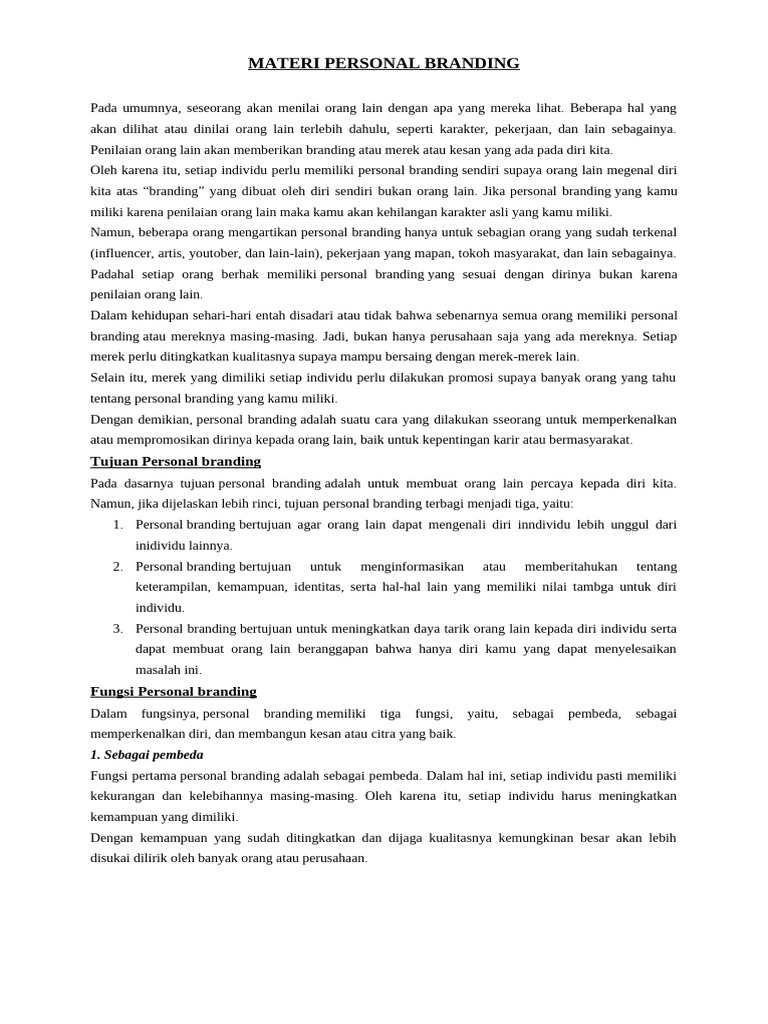 Materi Personal Branding Pdf