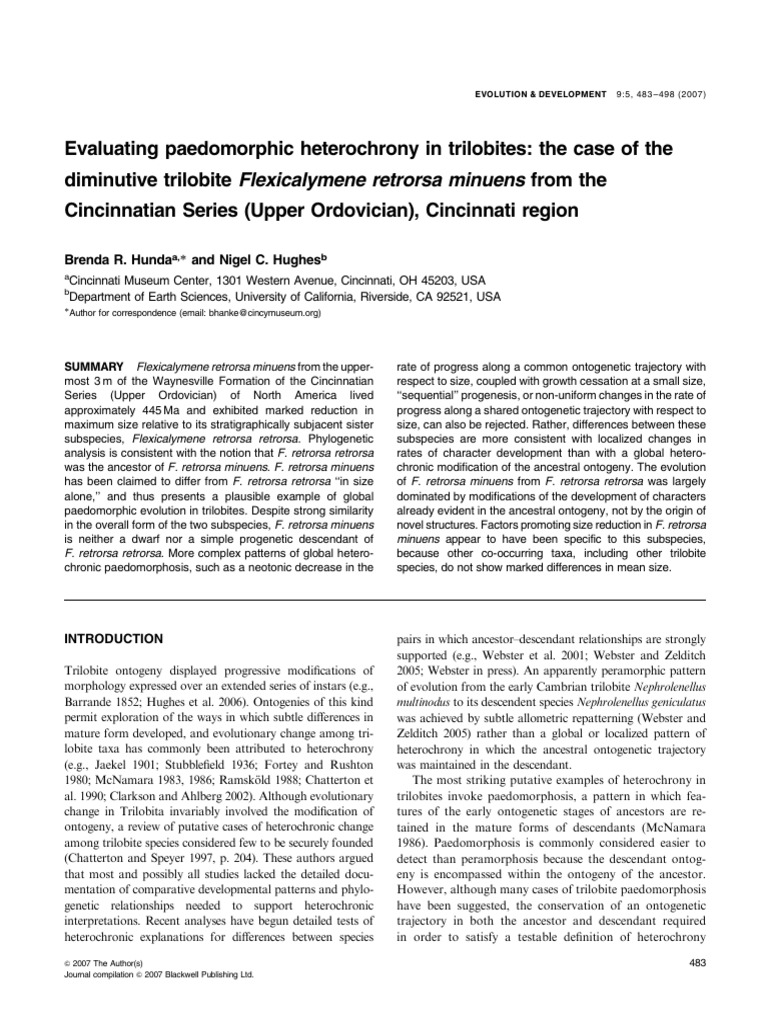 Evaluating In Trilobites The Case Of The 1