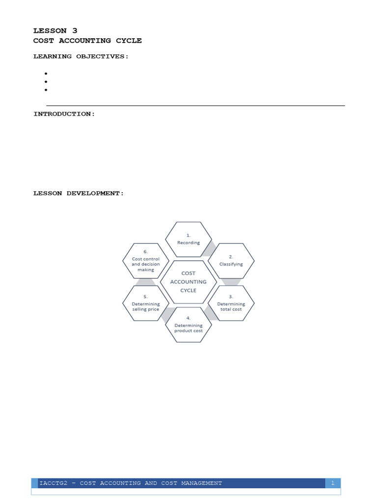 Lesson 03 Cost Accounting Cycle | PDF | Cost Of Goods Sold | Inventory