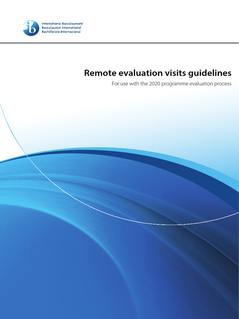 Remote Evaluation Visits Guidelines | PDF | Evaluation | Videotelephony