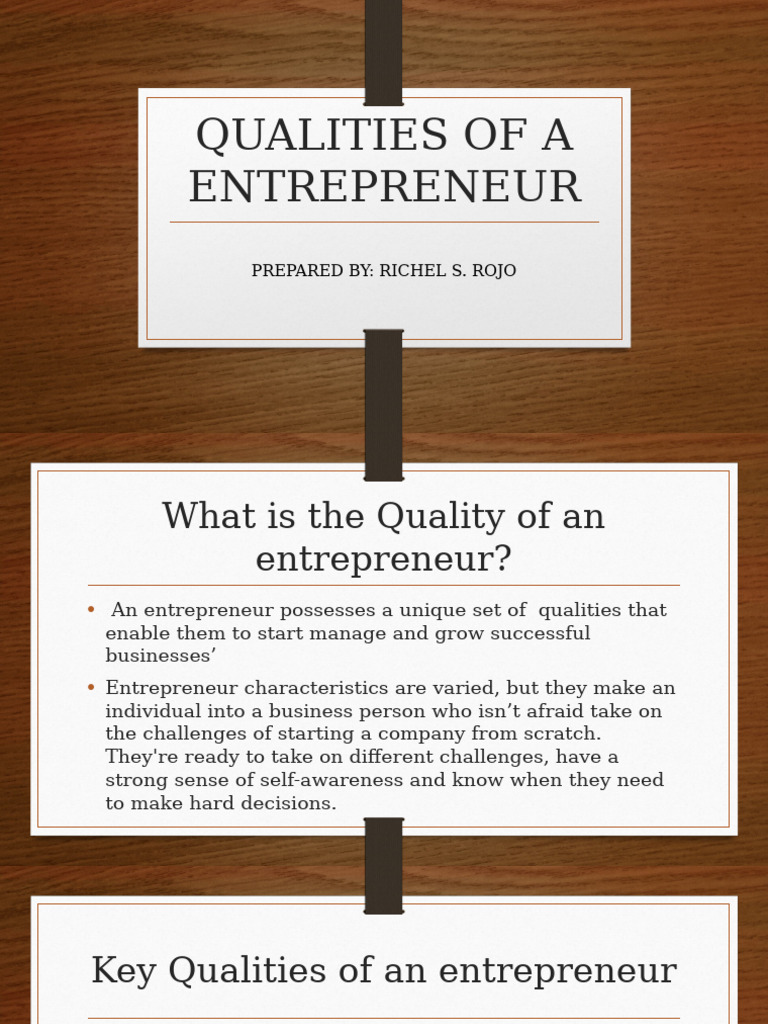 Key Qualities of Successful Entrepreneurs | PDF | Entrepreneurship ...