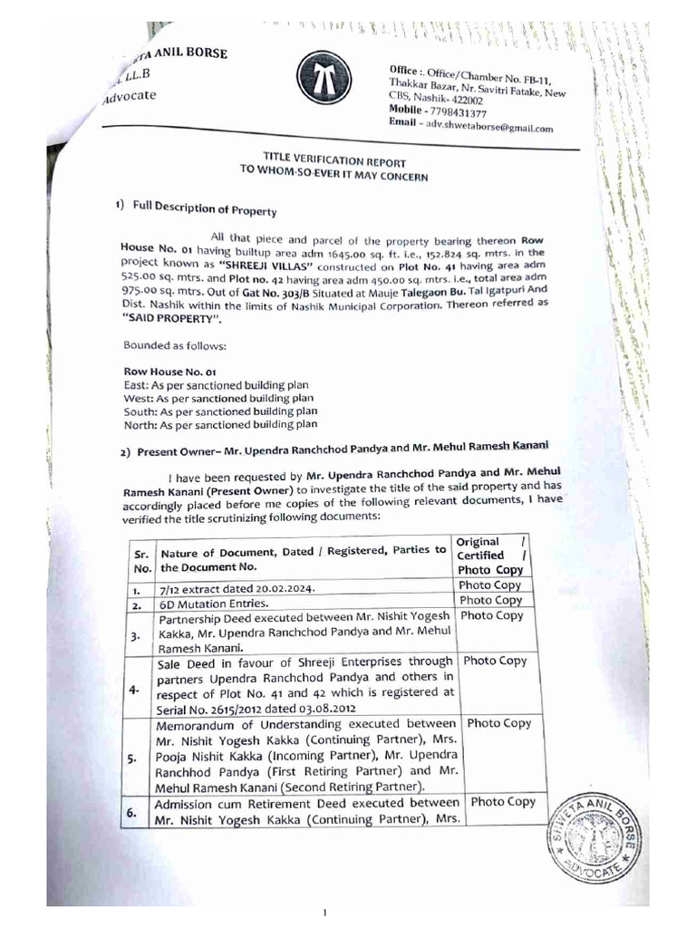 Title Certificate | PDF
