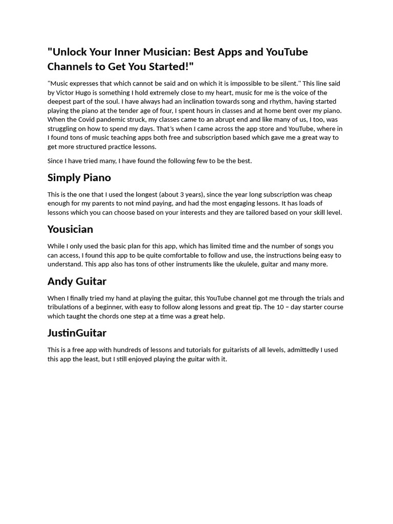 Unlock Your Inner Musician | PDF