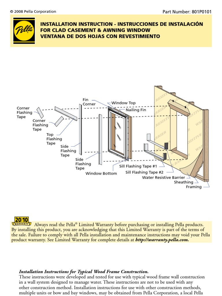 Pella Casement Window Installation Guide | PDF | Framing (Construction ...